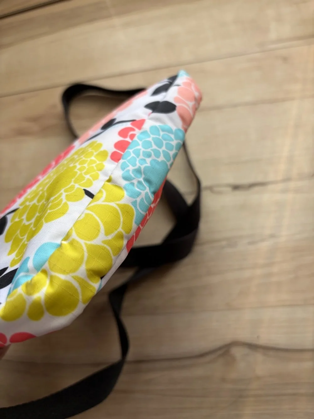 LeSportsac Floral Crossbody in White with Yellow, Pink, Coral & Aqua